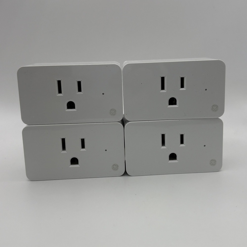 4 Pack GE CPLGSTDBLW1 On/Off Smart Plug WiFi Outlet Home Automation - Like New‎